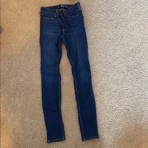 Dark blue jean leggings